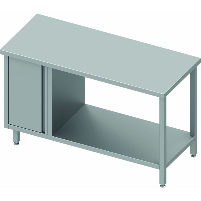 Table Inox Cuisine Professionnelle – Porte à Gauche & Etagère – Gamme 700 – Stalgast