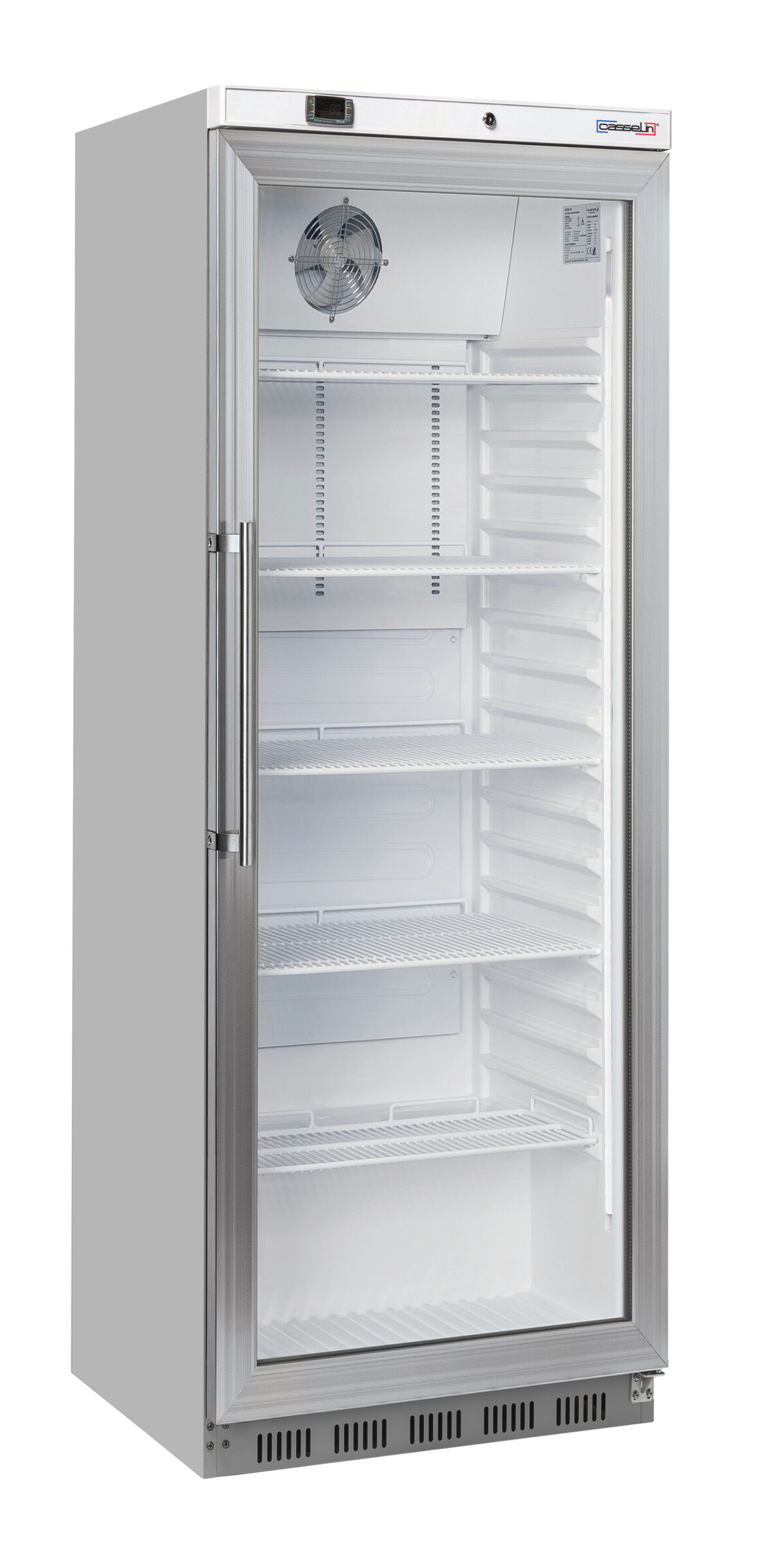 Armoire positive vitrée 400 L Inox – Casselin
