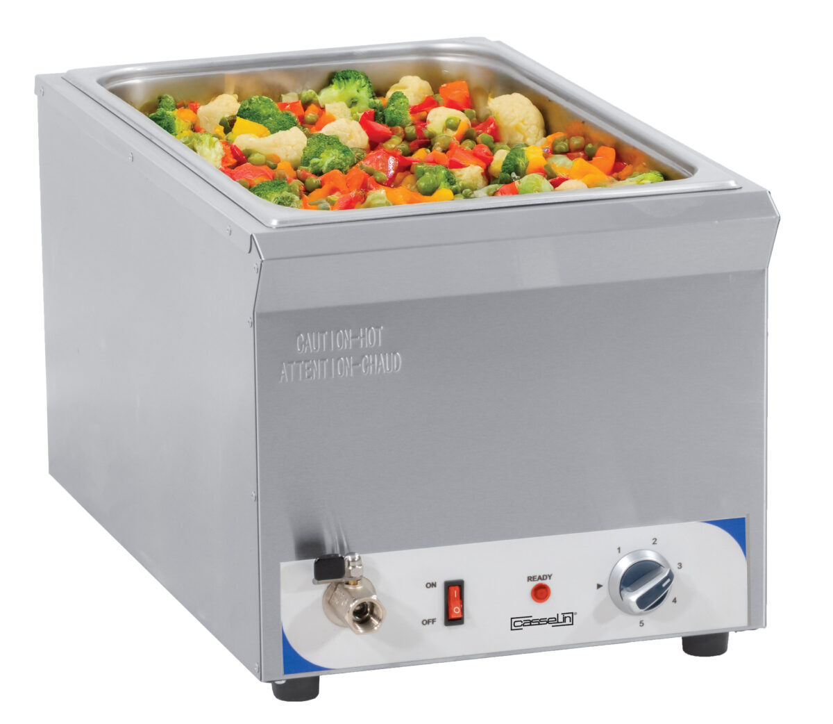 Bain-marie avec robinet de vidange GN 1/1 – 200 mm – Casselin