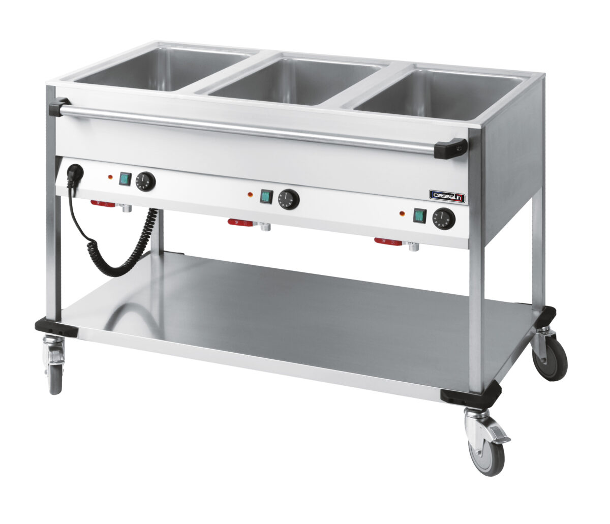 Chariot bain-marie à eau 3 x GN 1/1 – Casselin