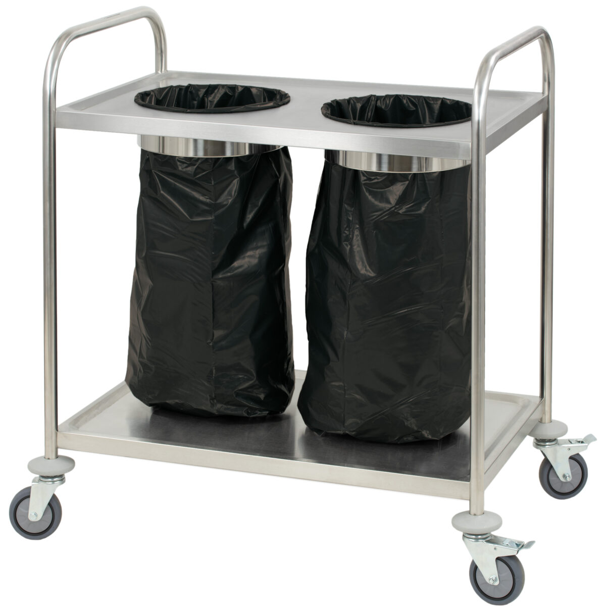 Chariot en inox porte poubelle – Casselin