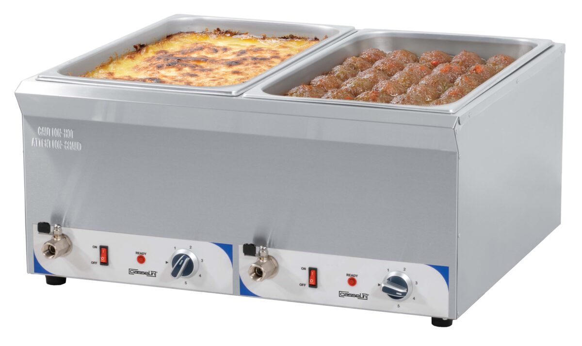 Double bain-marie avec robinet de vidange GN 1/1 – 200 mm – Casselin