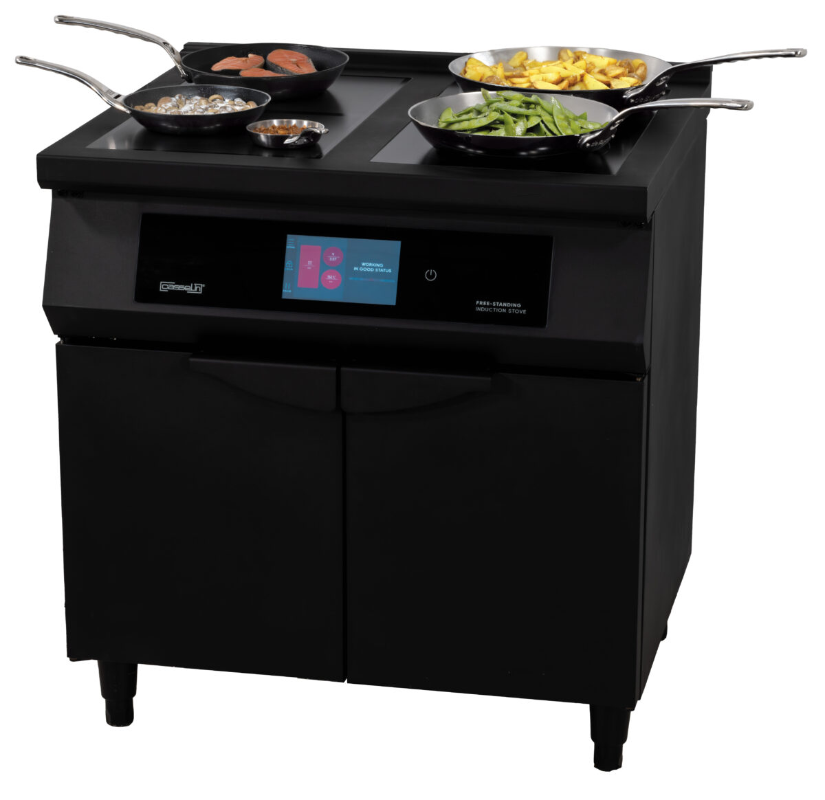 Fourneau à induction 2 feux + 2 plaques Flex zone 800 noire – Casselin
