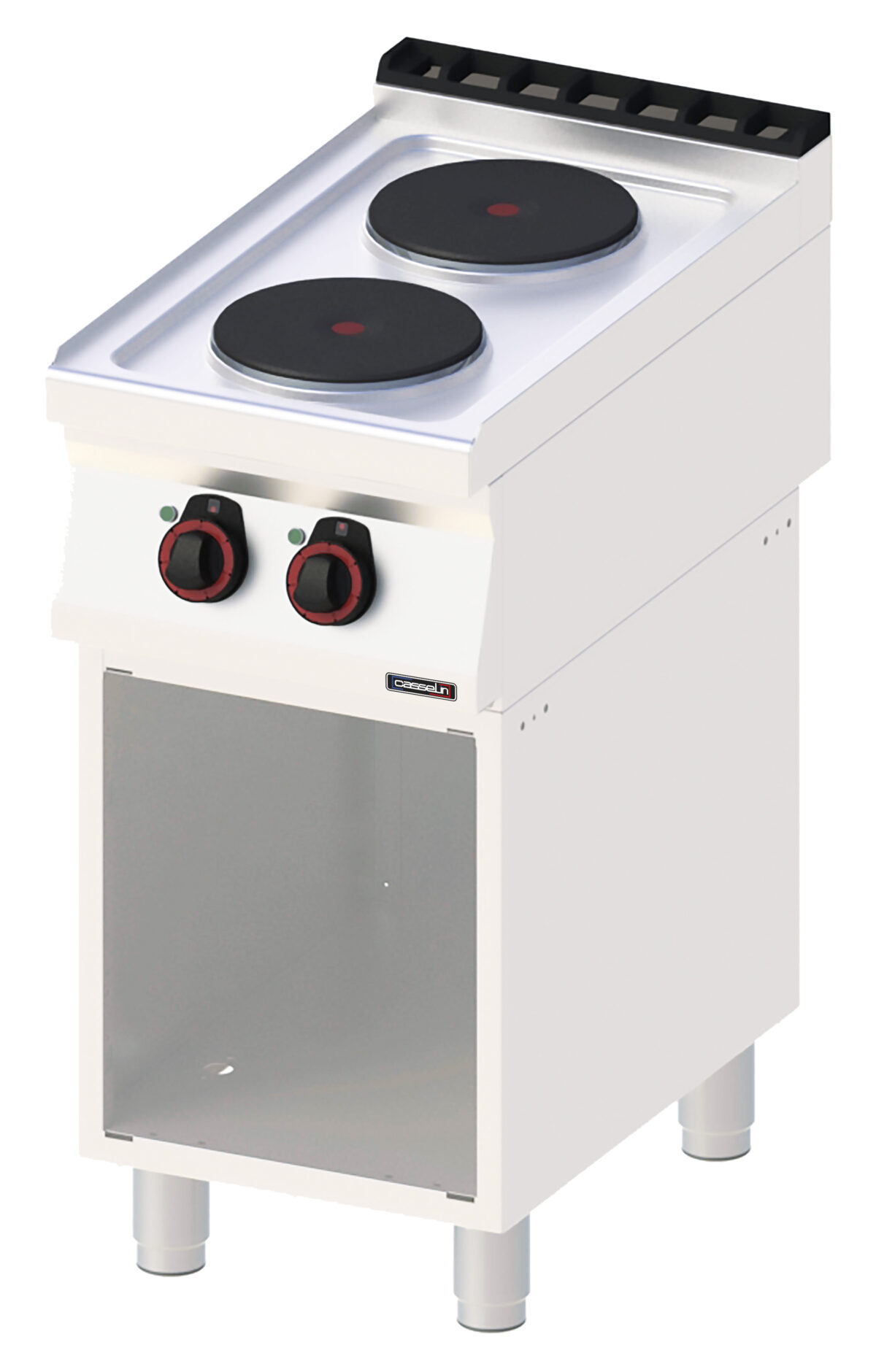 Fourneau électrique 2 feux avec soubassement 40 – Casselin