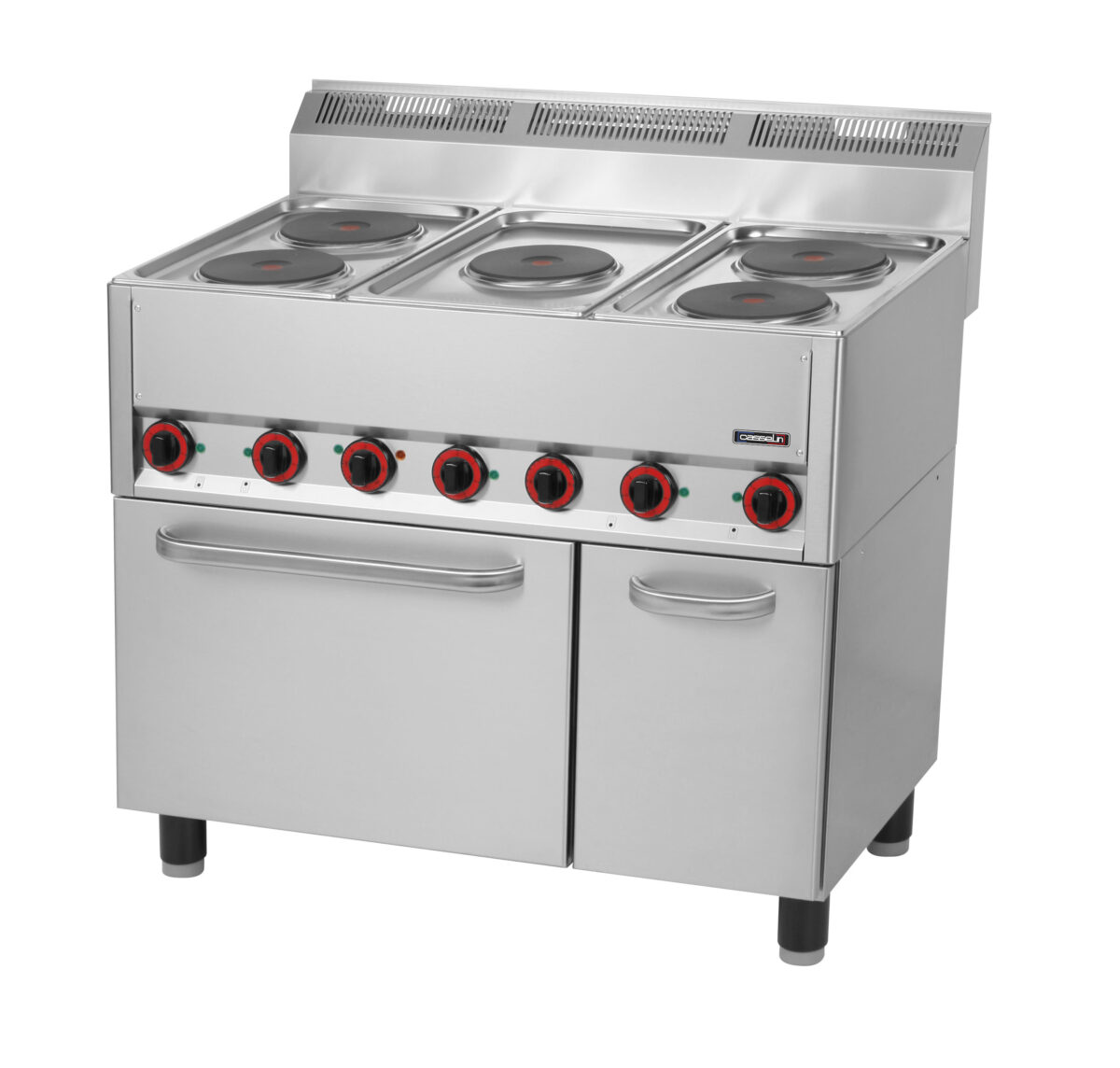 Fourneau électrique 5 feux avec four électrique ventilé GN 1/1 99 – Casselin