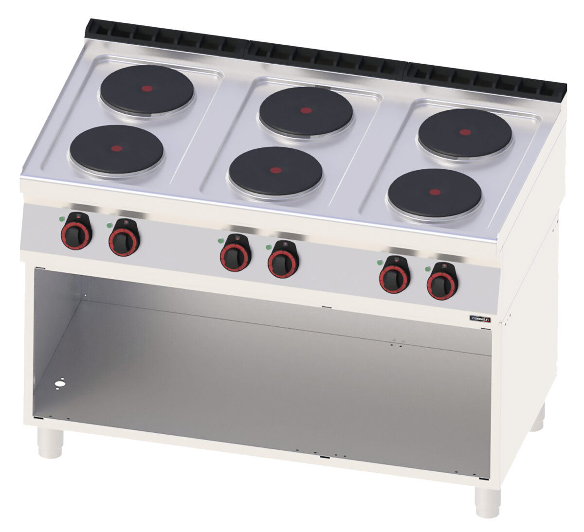 Fourneau électrique 6 feux avec soubassement 120 – Casselin