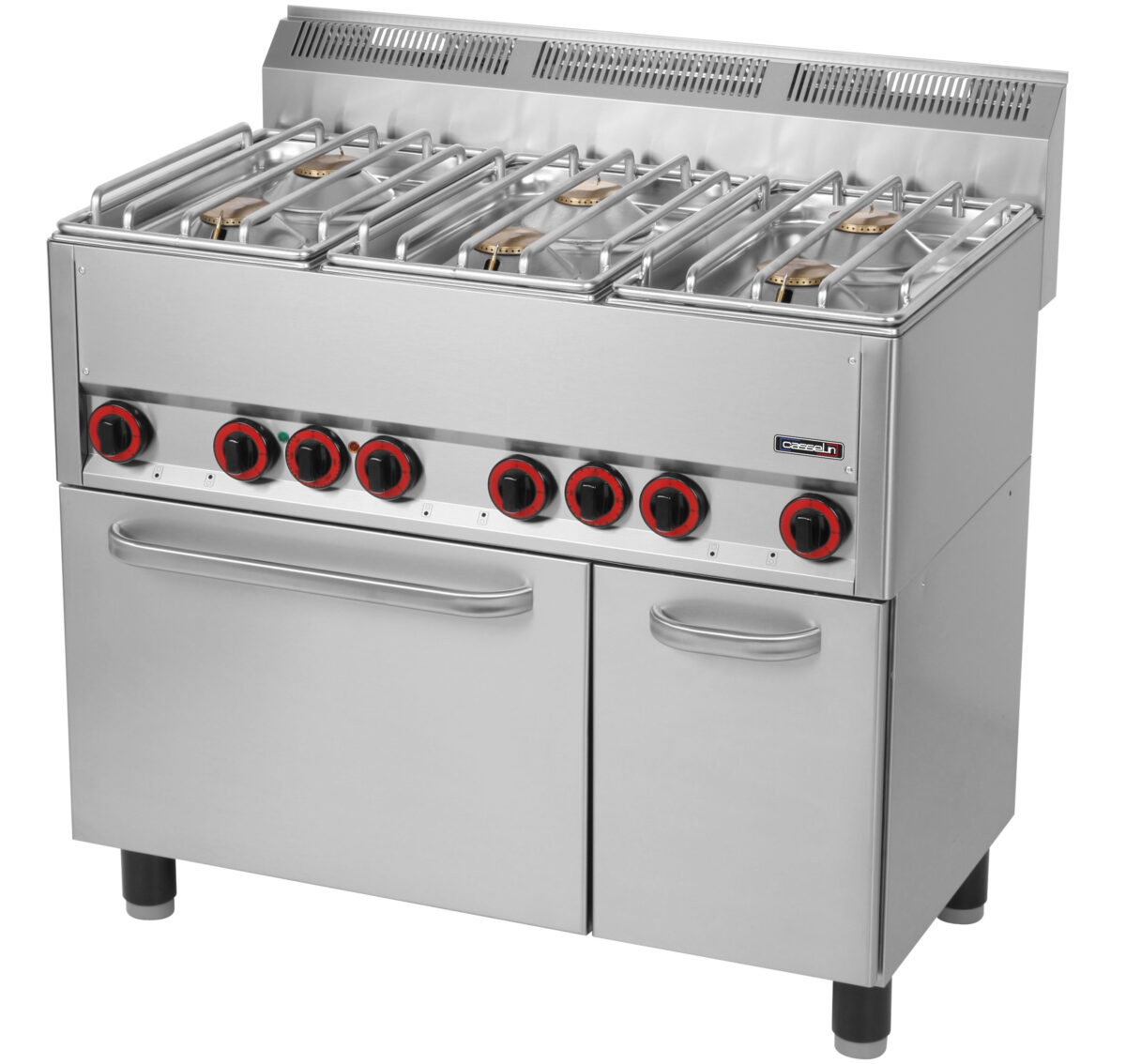 Fourneau gaz 6 feux avec four électrique ventilé GN 1/1 99 – Casselin