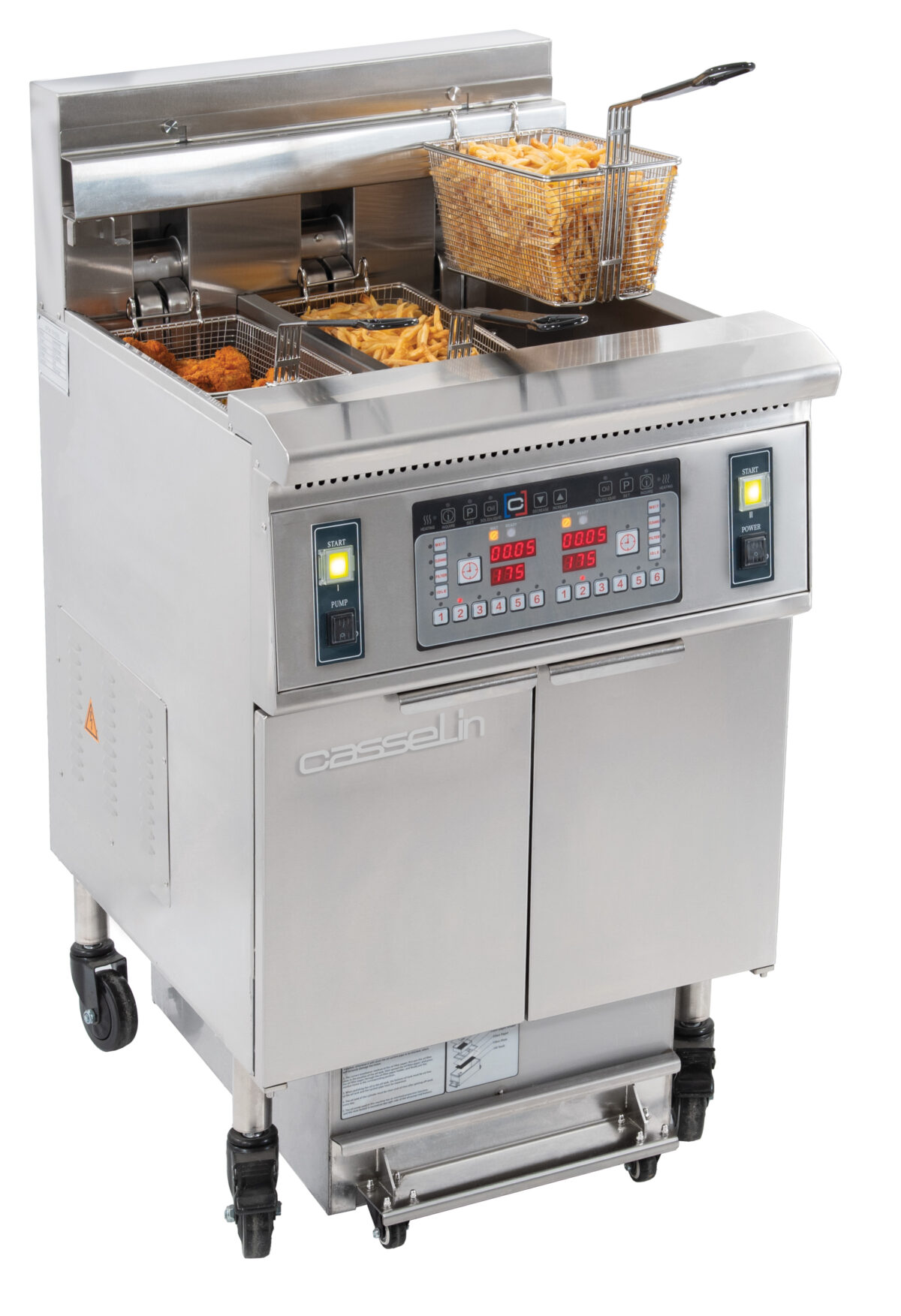 Friteuse électrique avec filtration 12 + 22 litres 8,5+17kW – Casselin