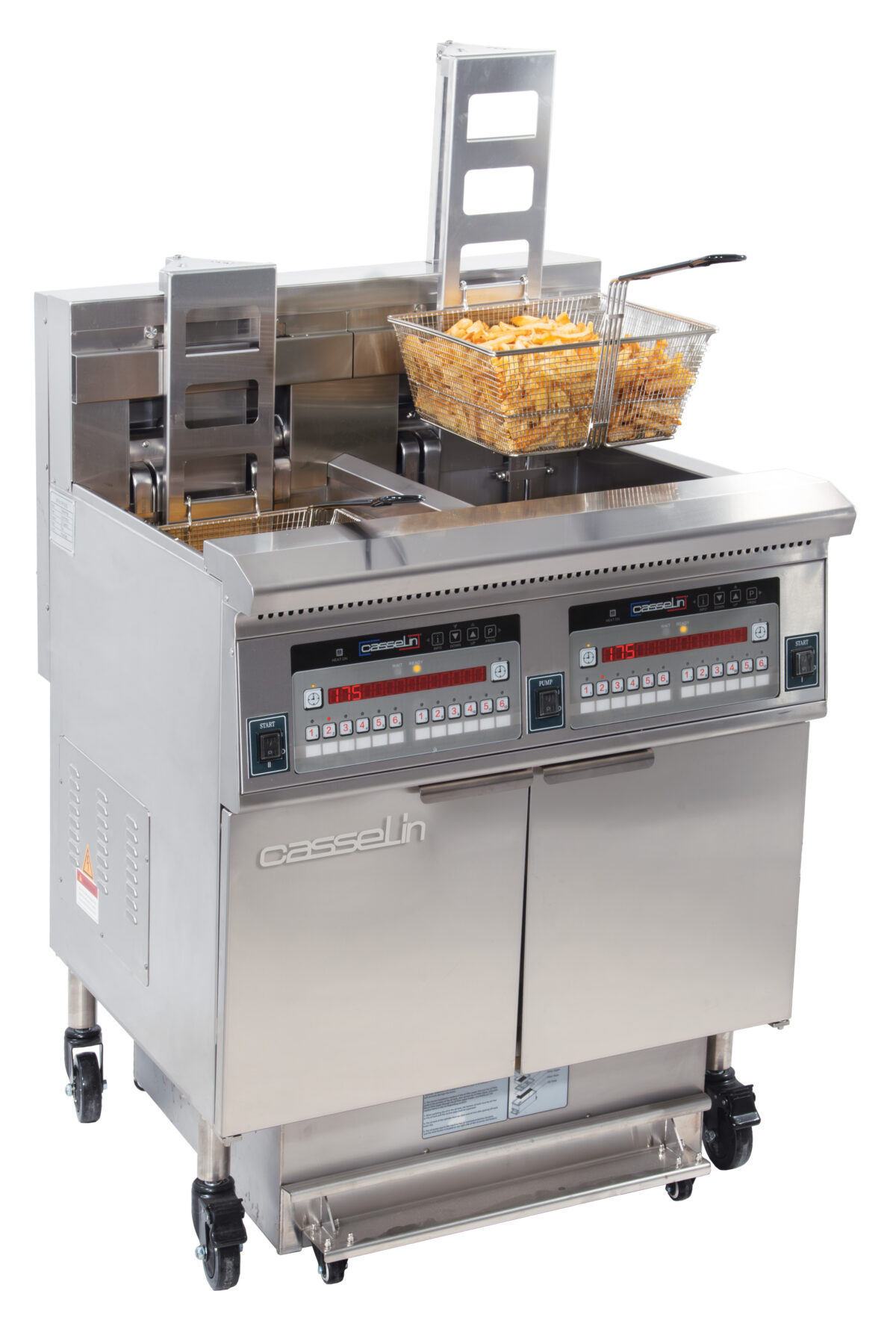 Friteuse électrique avec relevage automatique et filtration 2 x 22 litres 17+17k – Casselin