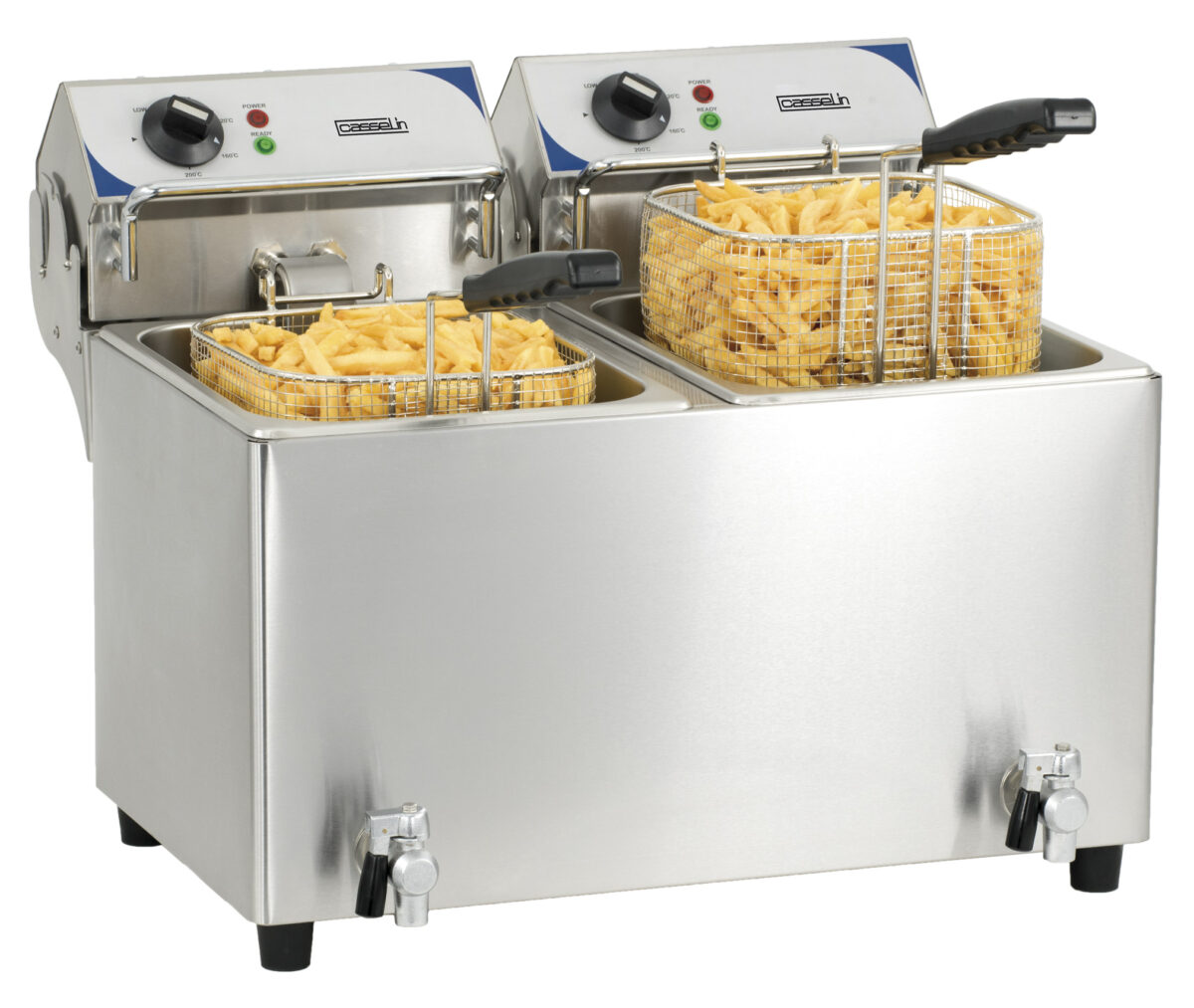 Friteuse électrique avec vanne de vidange 2 x 7 litres – Casselin