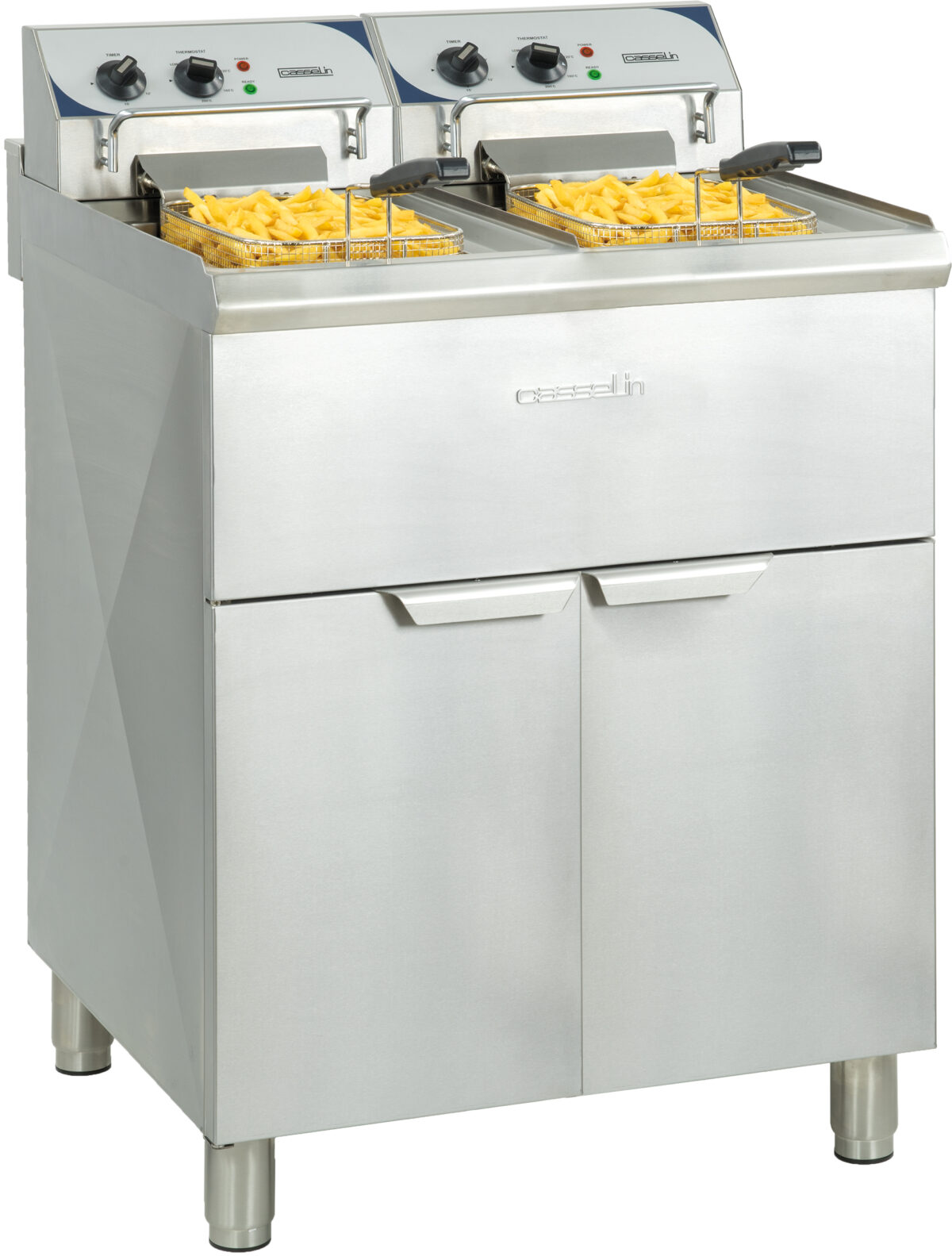 Friteuse électrique sur pieds 2 x 10 litres haut rendement – Casselin