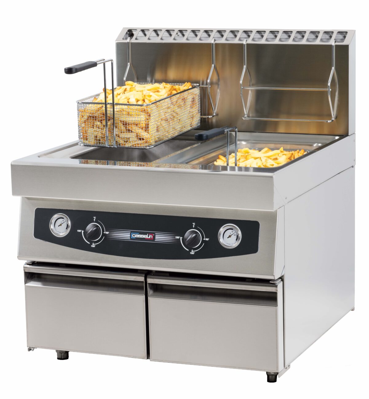 Friteuse gaz à poser avec vanne de vidange 2 x 17 litres – Casselin