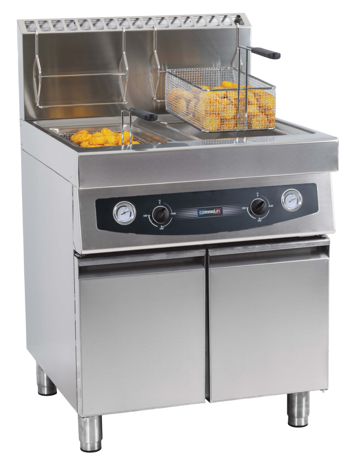 Friteuse gaz avec soubassement 2 x 17 litres – Casselin