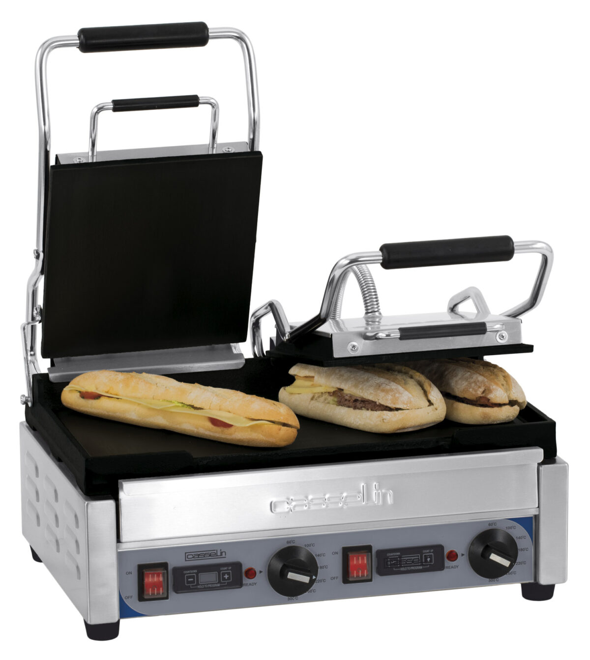 Grill Panini double Premium Lisse – Lisse avec minuteur – Casselin