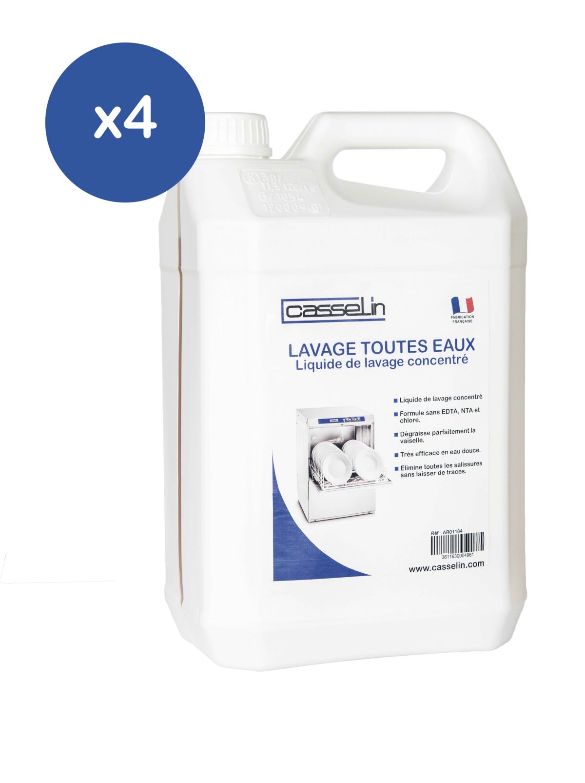 Lot de 4 -Liquide de lavage pour lave-vaisselle 5L – Casselin