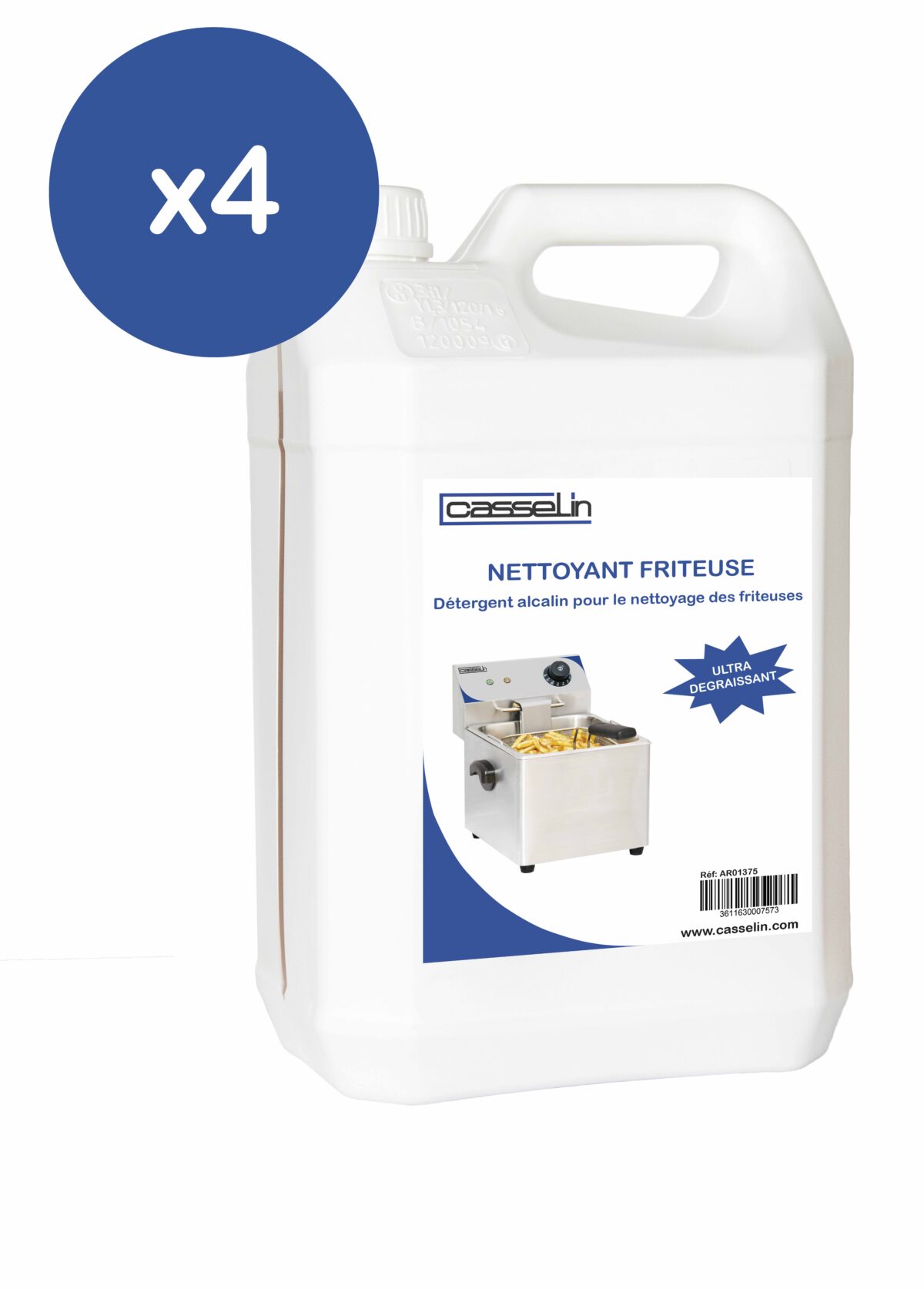 Lot de 4 – Nettoyant friteuse 5L – Casselin