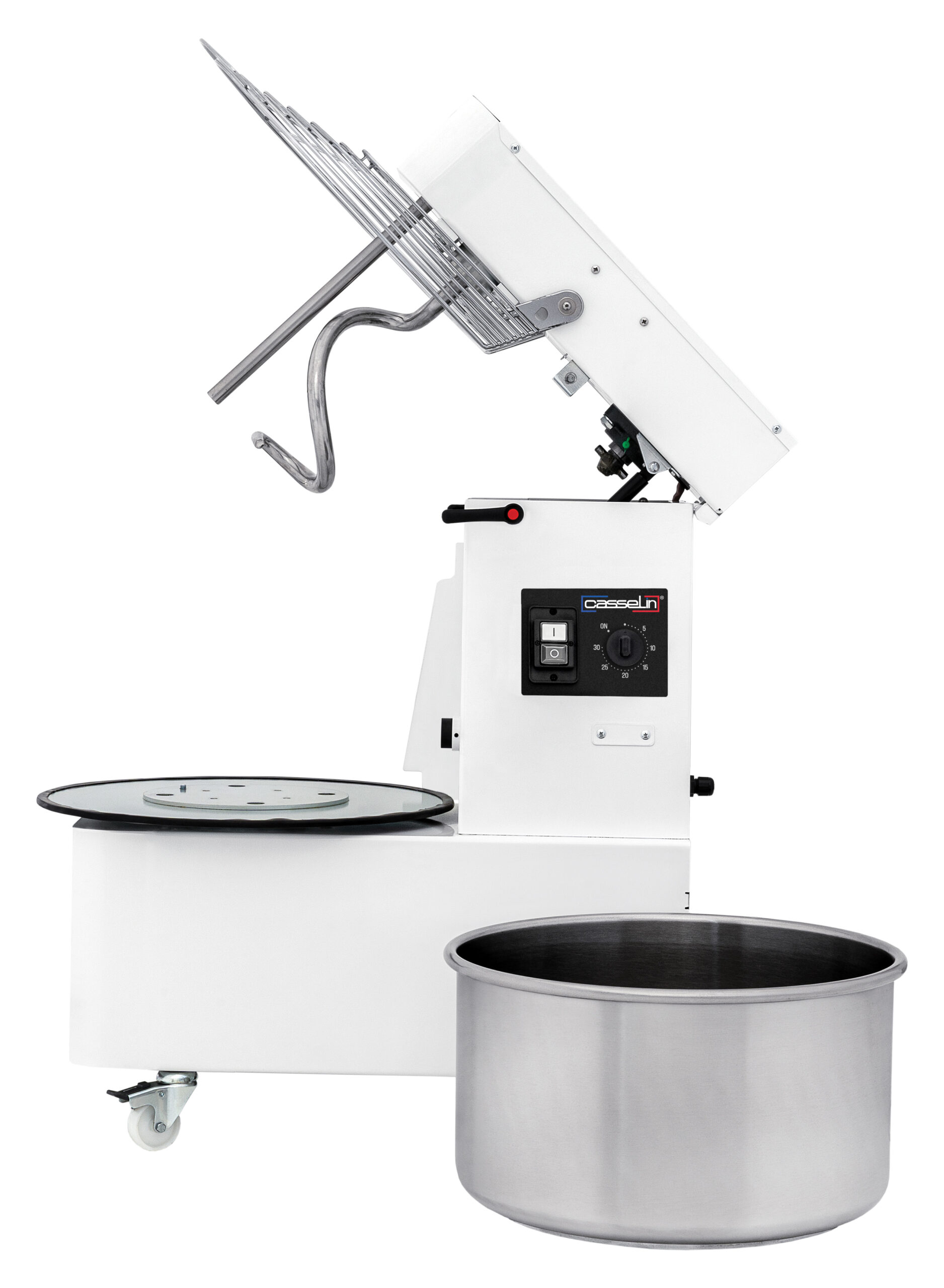 Pétrin à spirale tête relevable et cuve amovible 2 vitesses 12Kg - Casselin Pétrin à spirale tête relevable et cuve amovible 2 vitesses 12Kg - Casselin