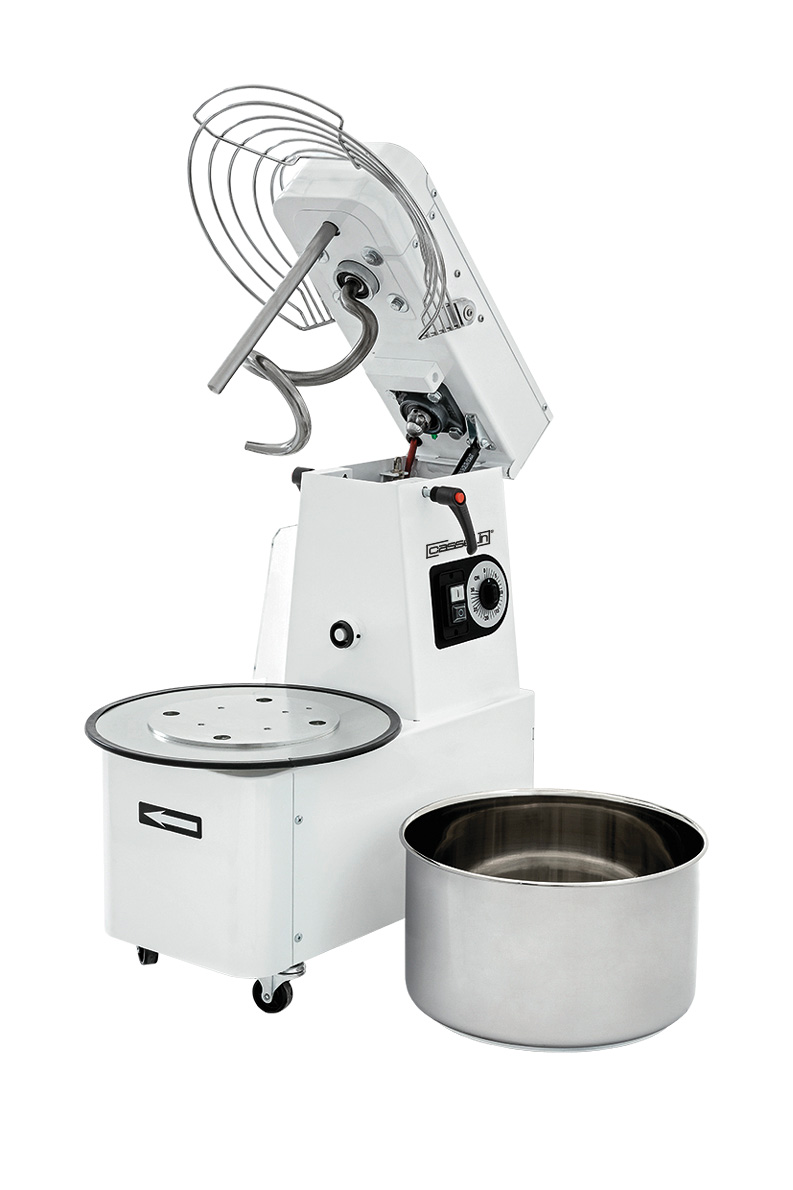 Pétrin à spirale tête relevable et cuve amovible 25Kg - Casselin Pétrin à spirale tête relevable et cuve amovible 25Kg - Casselin