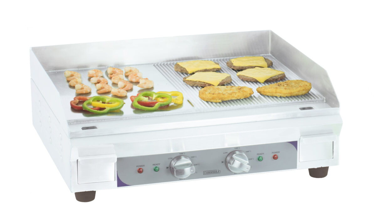 Plaque à snacker électrique premium lisse – rainurée – Casselin