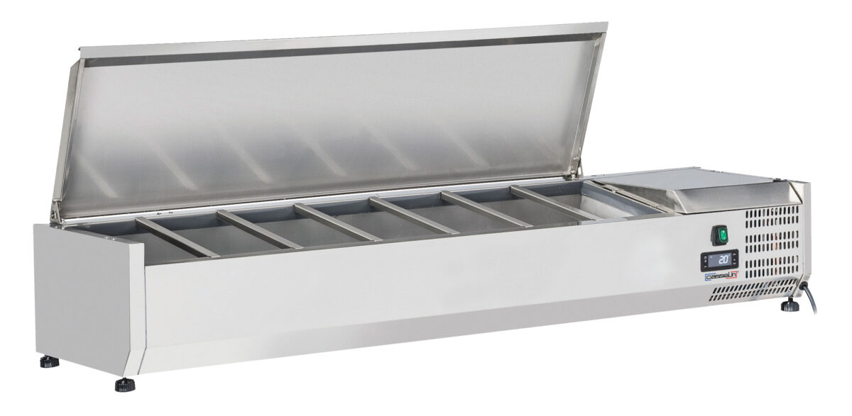 Saladette à poser 7 x GN 1/4 avec couvercle – Casselin